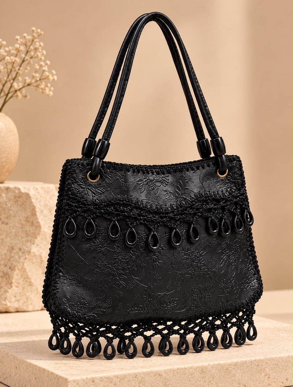 Breakout Paris Noir Elegance Embellished Tote Bag