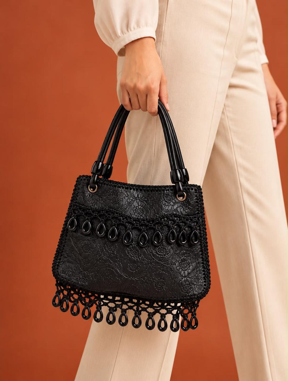 Breakout Paris Noir Elegance Embellished Tote Bag