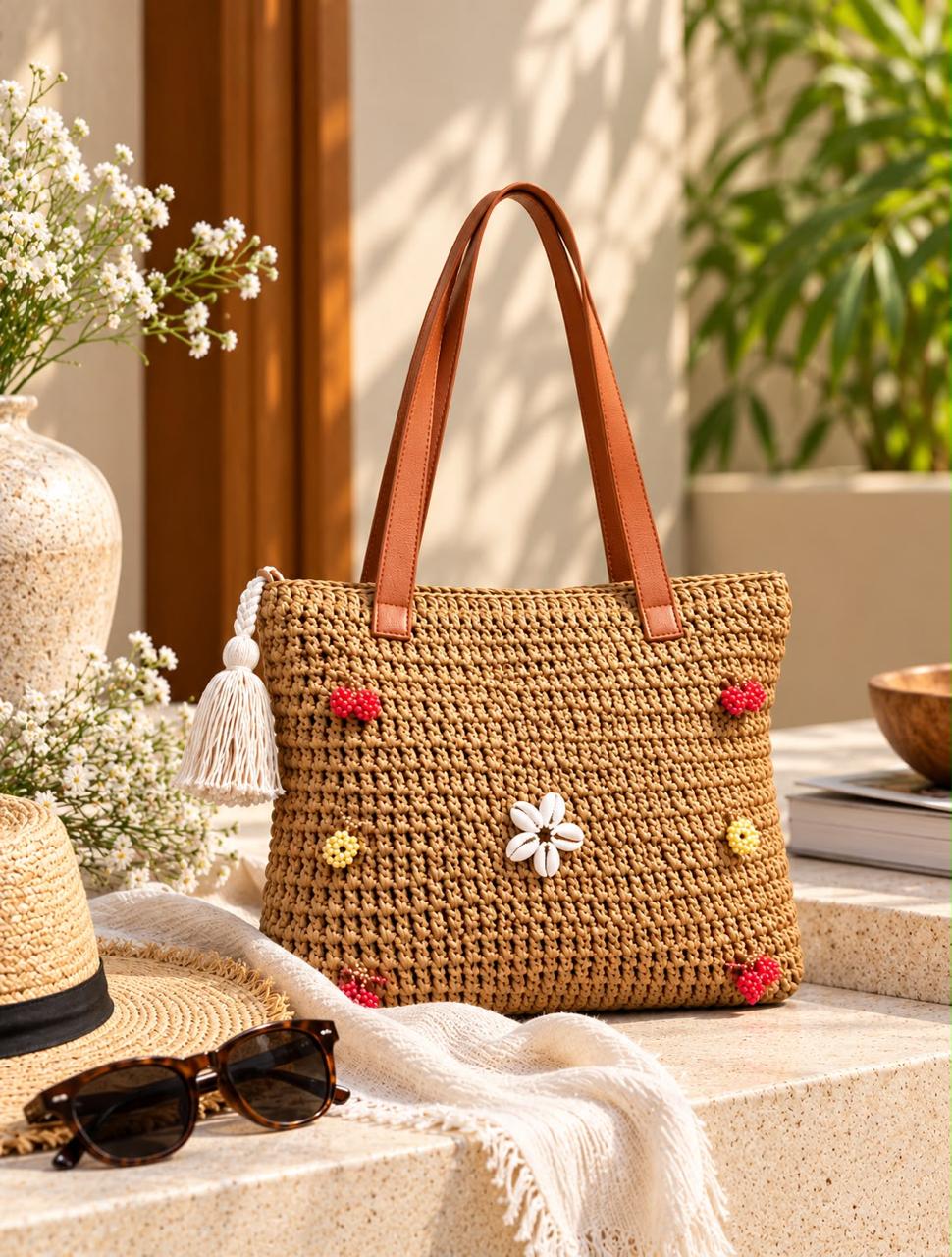 Breakout Paris Solara Woven Tote Bag
