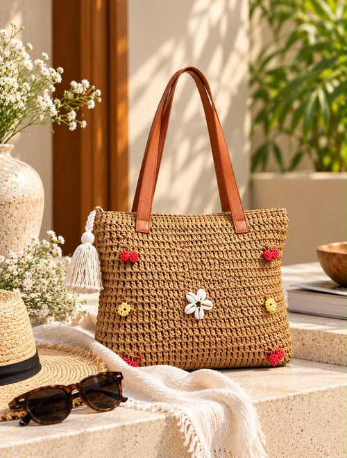 Breakout Paris Solara Woven Tote Bag