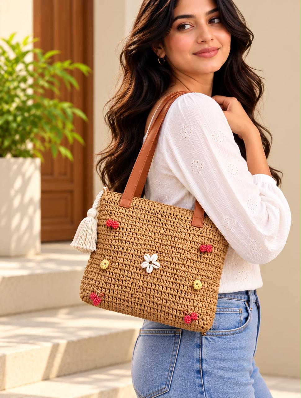 Breakout Paris Solara Woven Tote Bag